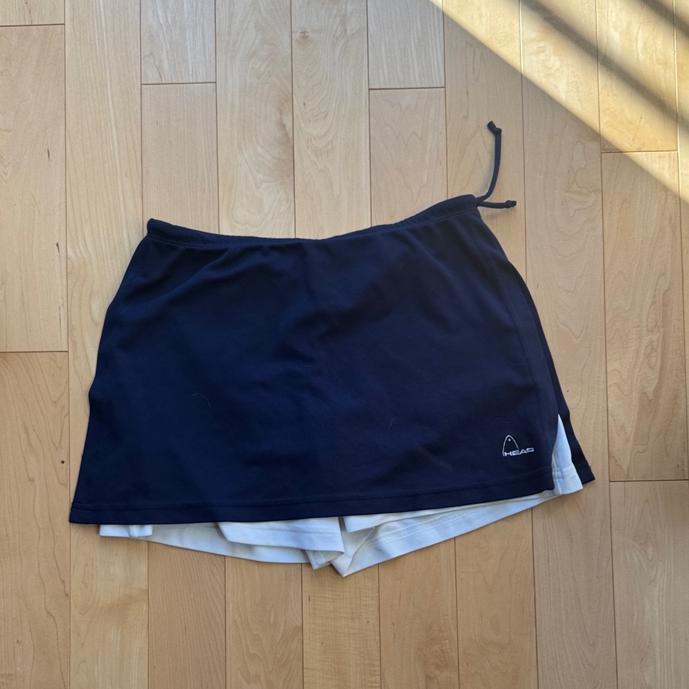 Navy Athletic Skort with White